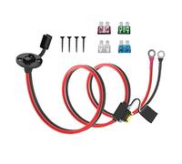 ELFCULB 10AWG 3.3FT SAE Power Socket Sidewall Port to Ring Terminal Extension Cable with 10A 15A 20A 25A 30A Fuses for Solar Generator, Battery Charger (1M)