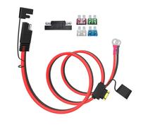 ELFCULB 10AWG 3.3FT SAE to Ring Terminal Extension Cable with 10A 15A 20A 25A 30A Fuses for Solar Generator, Solar Panel, Battery Charger (1M)