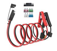 ELFCULB 10AWG 5FT SAE to Alligator Clips Cable with Fuses for Car Battery Charger, Solar Panel, Motorcycle (1.5M)