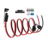 ELFCULB 10AWG 5FT SAE to Ring Terminal Extension Cable with 10A 15A 20A 25A 30A Fuses for Solar Generator, Solar Panel, Battery Charger (1.5M)