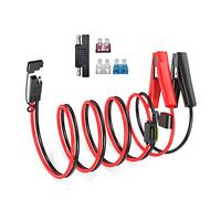 ELFCULB 12AWG 5FT SAE to Alligator Clips Cable with Fuses for Car Battery Charger, Solar Panel, Motorcycle (1.5M)