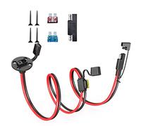 ELFCULB 14AWG 3.3FT SAE Power Socket Sidewall Port to SAE Extension Cable with 10A 15A 20A Fuses, SAE Polarity Reverse Adapter for Solar Panel, Motorcycle, RV (1M)