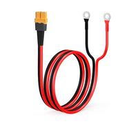 ELFCULB XT60 to O Ring Terminal Cable, 12AWG XT60 Female to O Ring Connector Cable with Tinned Pure Wire for RC Battery Solar Portable Power Power Station and Solar Panel(2FT)