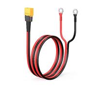 ELFCULB XT60 to O Ring Terminal Cable, 12AWG XT60 Male to O Ring Connector Cable with Tinned Pure Wire for RC Battery Solar Portable Power Power Station and Solar Panel(2FT)