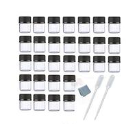 Elfenstall 100pcs 1ML 1/4 Dram Mini Clear Glass Essential Oils Empty Vial Sample Bottles with Black Caps for Essential Oils Perfume Liquid 2X 1ML Pipette droppers