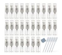 Elfenstall- 50PCS 2ML Clear Fine Mist Sample Vial Small Protable Refill Glass Atomizer Spray Perfume Bottle Hydrating Empty Bottle For Travel Makeup Party Free 5PCS Pipette Dropper
