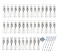 Elfenstall- 50PCS 3ML Clear Fine Mist Sample Vial Small Glass Atomizer Spray Perfume Bottle Hydrating Empty Bottle For Travel Makeup Party Free 5PCS Pipette Dropper