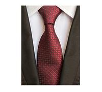 Elfeves Men Modern Tartan Formal Ties Checks Plaid Gingham Pattern Woven Necktie - red - One size