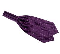 Elfeves Men's Blue Orange Floral 100% Silk Cravat Ties Jacquard Woven Ascot - Purple - One size