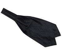 Elfeves Men's Paisley Floral 100% Silk Cravat Ties Hademade Formal Jacquard Woven Ascot, Black Gingham Dot, One size