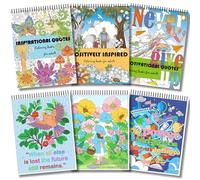 Elfew 3 Pack Inspirational Colouring Books for Adults, A4 Thick Art Paper Stress Relief Colouring Books, 60+ Motivational Quotes, Mindfulness Gifts for Office, Anxiety Relief for Adults,