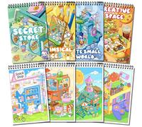 Elfew 4 Pack Small Colouring Books for Teens, Mindfulness Colouring Books for Kids 4-8, 6-12, Cute Coloring Books for Children, Birthday Gift for Girls & Boys, 80 Original Drawings