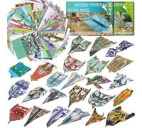 Elfew 48 Sheet Paper Airplane Kit for Kids Ages 6-8,8-12, Origami Paper Plane Kits for Boys, Crafts for Kids Activities, Origami Book, Airplane Toys Gifts for Children Boys and Girls