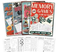 Elfew 4Pack Large Print Activity Books for Seniors, 150+Brain & Memory Game