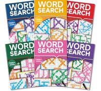 Elfew 7000+ Large Print Word Search Books for Adults, 6 Pack Word Games, Puzzle Activity Book, Wordsearch Books, Brain Games with 330+ Theme Travel Games for Adults and Seniors