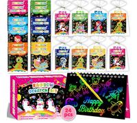 Elfew 96PCS Scratch Art for Kids 3-5,6-12, Rainbow Scratch Art Party Favour