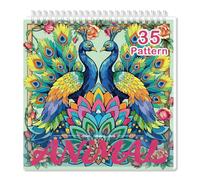 Elfew Adult Colouring Books, Animal Colouring Books, 35+ Animal Patterns | Top Spiral Bound, Thick Smooth Paper, Square Format, Works perfectly with Variety Colouring Tools, Relaxation, Stress Relief