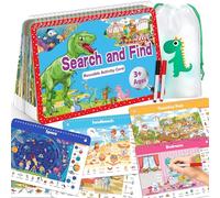 Elfew Search and Find Book for Kids Ages 4-6,3-8, Reusable Activity Mats with 2 Dry Erase Markers 24 Themes Activity Book,Educational Toys for 3+ Year Old