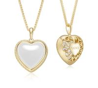 Elfgrass Heart Pendant Necklace for Women S925 Sterling Silver Natural Agate Jewelry Gift for Her Anniversary Valentine's Day, 18+2, Sterling Silver, Cubic Zirconia