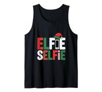 Elfie Selfie Funny Christmas Pun Holiday Tank Top