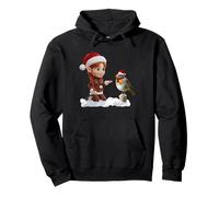 Elfina and Robin at Christmas Pullover Hoodie