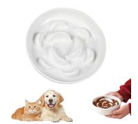 Elfinfi Anti-Slinging Dog Bowl, Plastic Anti Sling Bowl, Good for Health, Easy to Clean, Anti Gulping Bowl Cat for Cats and Small Dogs (White)