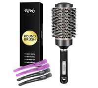 Elfirly Round Brush for Blow Out, Ionic Tech Thermal Ceramic Round Styling Hair Brush with Boar Bristles, for Blow Drying, Curling Hair, Adding Volume (Barrel 2.1 inch, 3.3 inch with Bristles)