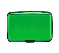 Elfish RFID Blocking Credit Card Protector Aluminum ID Case Hard Shell Business Card Holders Metal Wallet for Men or Women (green)