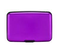 Elfish RFID Blocking Credit Card Protector Aluminum ID Case Hard Shell Business Card Holders Metal Wallet for Men or Women (Aluminum, Purple)