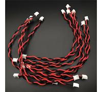 ELFJMZP 10PCS 2P XH2.54mm Jumper Wires, 22AWG Red Black Twisted Pair, 20CM Male to Male Electronic Cables