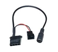 ELFJMZP 12V DC5521 to Molex 4Pin/2510 3Pin/4Pin Fan Splitter Cable, 27cm Pure Copper Power Adapter for PC Case Fans/Router Cooling Racks (EU Compatible)