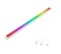 ELFJMZP 17 LED ARGB Strip with Magnetic Adhesion, 5V 4PIN Addressable, Black Aluminum + Diamond Light-Diffusing Cover, Attach to PC Case Inside, 550mm Cable & Custom Effects