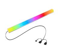 ELFJMZP 24 LED ARGB Strip with Magnetic Adhesion, 5V 4PIN Addressable, Black Aluminum + Frosted Light-Diffusing Cover, Attach to PC Case Inside, 550mm Cable & Custom Effects