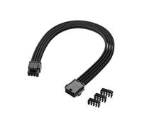 ELFJMZP 8 Pin Soft nylon sheathed PC cable for CPU power supply 30cm 18AWG Split 4+4PIN ATX12V Motherboard CPU Power Cable (Black)