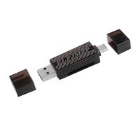 ELFJMZP Dual Card Reader,USB/Type-C 2 in 1 Adapter for SD/TF Memory Cards-Plug and Play,No Driver Needed,10g Ultra Compact,Tea Transparent,Durable,Universal Compatibility,for Camera/Phone/Laptop