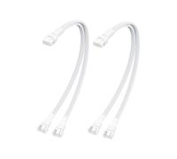 ELFJMZP PC Chassis Channel Fan Motherboard 2510 4P Male to 2PCS 2510 4P Female FAN Adaptor Cable White, Compatible with Speed Control and Signal Function (RPM/Alarm) 26cm (2 pack) (1 to 2)