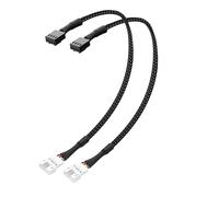 ELFJMZP PC Main Chassis Channel Fan Motherboard 2510 4P Male to 1PCS PH2.0 4P Female FAN Adaptor for both PWM speed control and signalling (RPM/Alarm) 30cm/11.8in (pack of 2) (1 to 1)