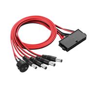 ELFJMZP PC PSU ATX 24-pin to DC 5521 male adapter cable, 4-port 12V DC power distributor with switch, suitable for DC fans, LED strips and electronics projects (1.6 ft / 0.5 m)