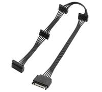 ELFJMZP SATA 15-Pin Power Splitter Cable 1 Male to 4 Female, 52cm for HDD SSD CD-Drive - Multi-Drive Power Adapter