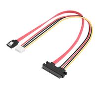 ELFJMZP SATA Data Power Combo Cable - XH2.54 4PIN to 7+15P 2-in-1 Adapter for HDD SSD Optical Drive, 6Gbps High-Speed SATA III Cable for PC Motherboard Power Supply, 40cm