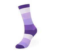 Elfjoy 2 Pairs Men's Colorful Stripe Dress Sock Funny Fashion Cotton High Crew Socks - Purple -