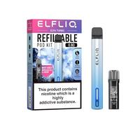 ELFLIQ ELFA Turbo Kit [Aurora Cyan] - E-cigarette Starter Vape, Long Lasting 550mAh Battery - COMPATIBLE WITH: ELFA and ELFA Turbo Pods - 18W, Inhale Activated, MTL Vaping - Nicotine Free