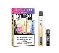 ELFLIQ ELFA Turbo Kit [Aurora Gold] - E-cigarette Starter Vape, Long Lasting 550mAh Battery - COMPATIBLE WITH: ELFA and ELFA Turbo Pods - 18W, Inhale Activated, MTL Vaping - Nicotine Free