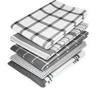 Elfranso Cotton Kitchen Tea Towels Pack of 5 Absorbent 70 x 50 cm Grey - This product is designed with premium quality and reliable performance