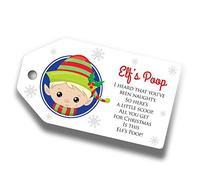 Elfs Poop Labels Tags for Funny Christmas Kids Activity and Schools, DIY Xmas Stocking fillers Elf's Poop 250gsm (25)