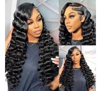 ELFSECRET Loose Deep Wave Lace Front Wigs Human Hair Wigs for Black Women 13x4 HD Lace Front Glueless Loose Wave Wig Human Hair Pre Plucked with Baby Hair 180% Density Loose