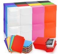 ELFULLY 24 Pack Card Deck Boxes with 24 Dividers, Plastic Hard Gaming Card Holder Organizer, Collectible Trading Playing Cards Storage Box, Closed Sports Cards Cases for Family, Party Games