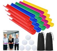 ELFULLY Team Building Games, Pipeline Kit Group Games, Ice Breaker Activities with 20 Half Pipes, 6 Golf Balls, 2 Storage Bags, Family Reunion Game, Field Day Gym Outdoor Sports for Adult Teen Kid