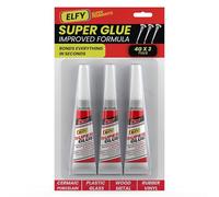 ELFY 3 Pack Super Glue All Purpose with Pin Point Nozzle 4g Super Fast Superglue General Strong Thick & Strong Adhesive Super Glue Gel for Hard Plastic, DIY Craft, Rubber,Metal,Leather and Many More
