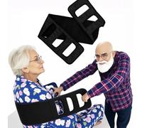 Elfzone Transfer Sling for Elderly and Disabled - Gait Belt，Transfer Belt for Elderly and Disabled,Gait Belts for Seniors, Body Wheelchair Lift Mobility Standing Aid for Patients (Black)